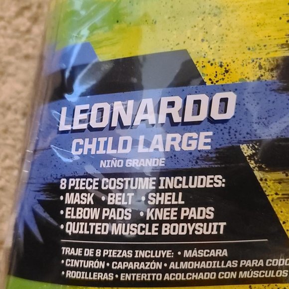 Teenage Mutant Ninja Turtles Leonardo Costume Kids Large 12-14 Deluxe Costume - Picture 9 of 10